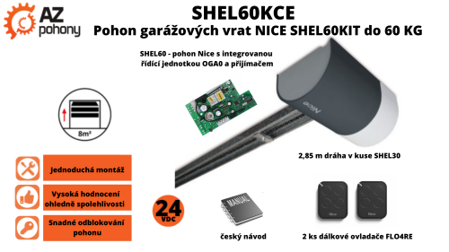 Shel60KCE - pohon garážových vrat Nice Shel60kit do 60 kg